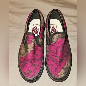 Vans Womens Anaheim Factory Classic Slip-On 98 DX Roses Size 5.5 W or 4.0 M